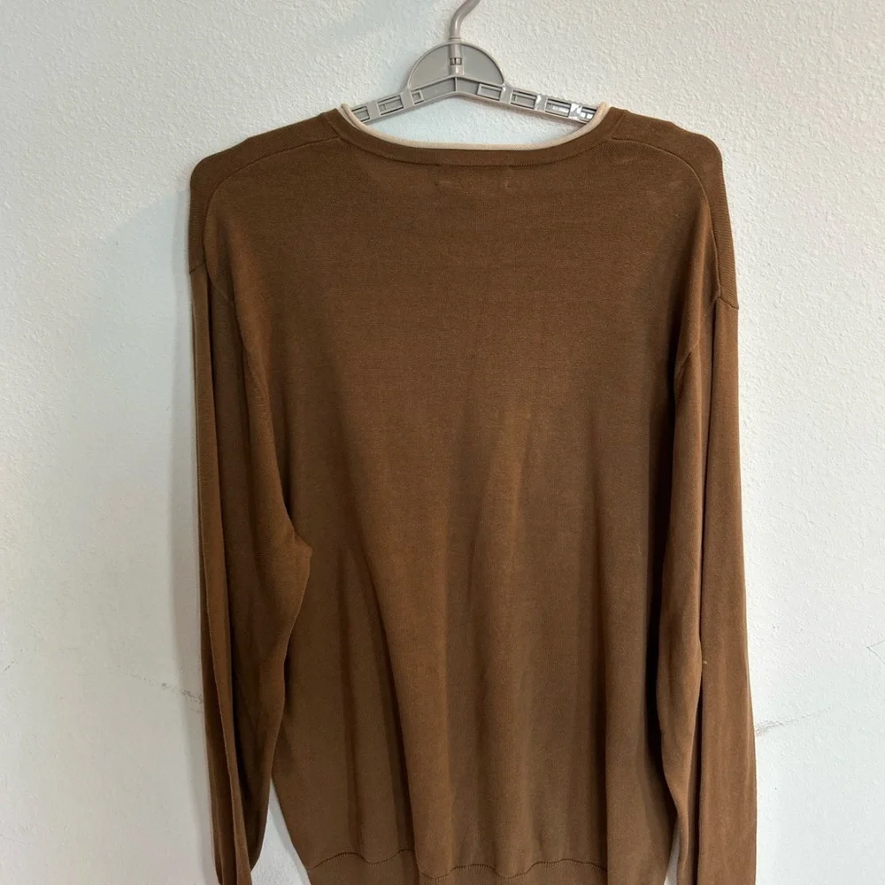 Roundtree & Yorke Men’s V Neck Tan Sweater Size XL